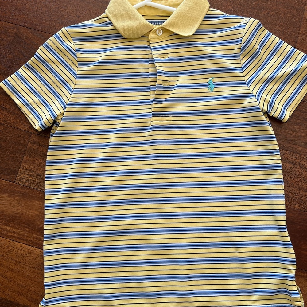 Ralph Lauren Kids Polo in Yellow and Blue Stripes